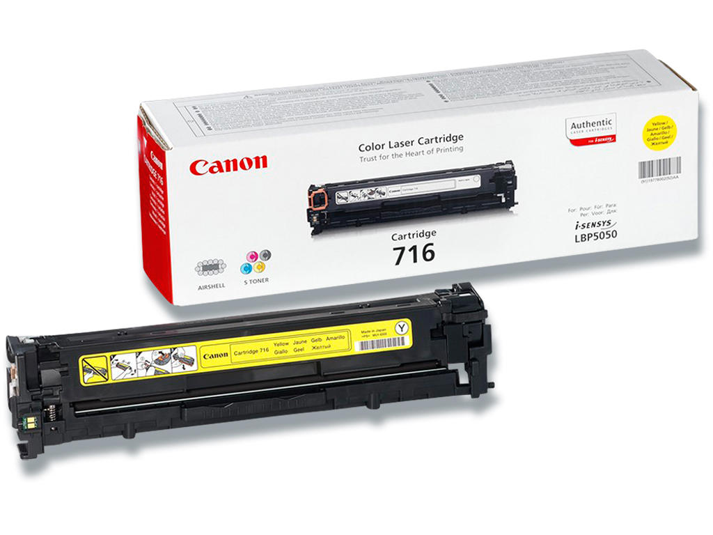 Toner, 716Y, Yellow-gul, 1.500 sider, Canon 1977B002