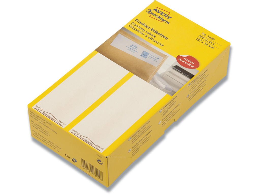 Frankeringsetiketter, 39x159 mm, Kompatibel, 500 etiketter, Avery Neopost Enkelt