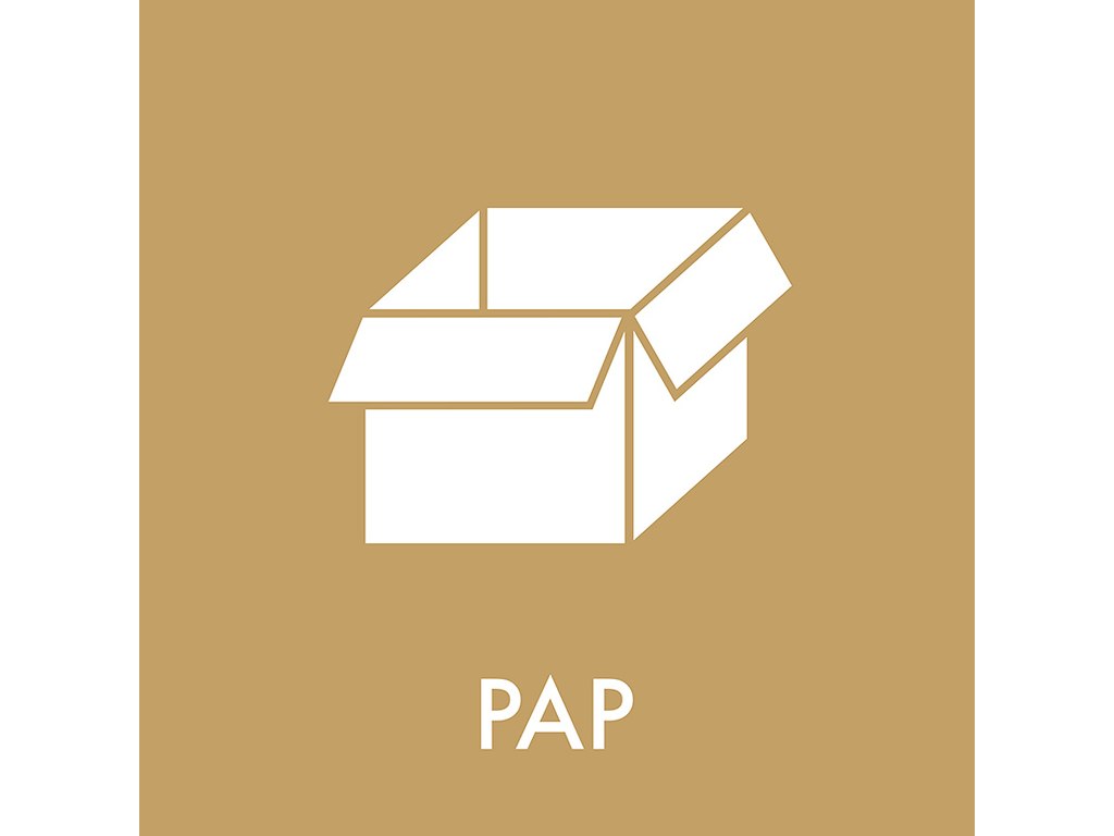 Affaldspiktogram, 12x12 cm, Klistermærke, Pap