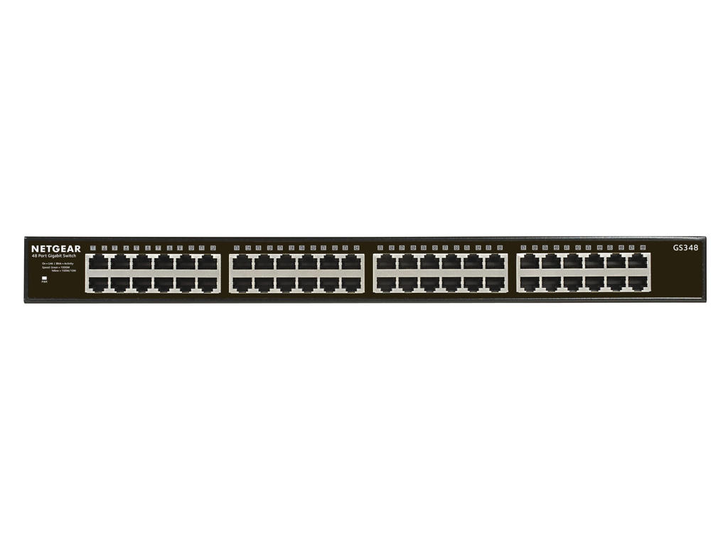 NETGEAR GS348 Ikke administreret Gigabit Ethernet (10/100/1000) 1U Sort