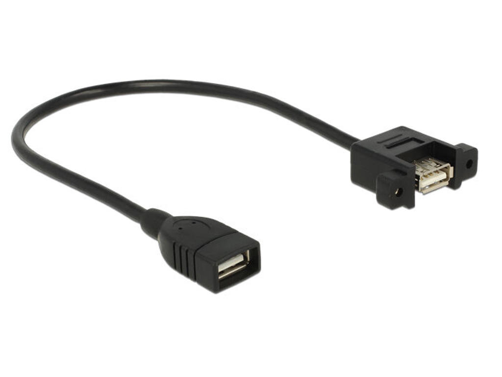 DeLOCK 0.25m 2xUSB2.0-A USB-kabel USB 2.0 0,25 m USB A Sort