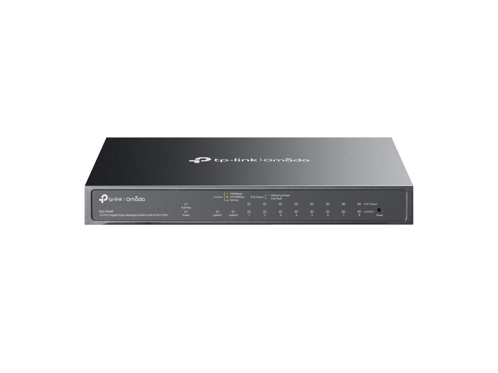 TP-Link Omada ES210GMP netværksswitch Administreret Gigabit Ethernet (10/100/1000) Strøm over Ethernet (PoE) Sort