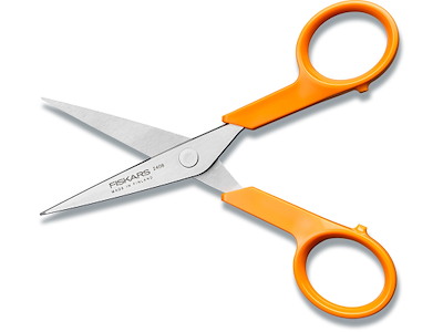 Saks, Sysaks, Ligehåndet, 13 cm, Orange, Fiskars Classic