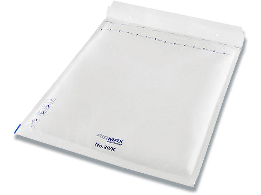Boblekuvert, Indvendig: 345x470 mm, Hvid, 1 stk, Airmax No. 20/K W10
