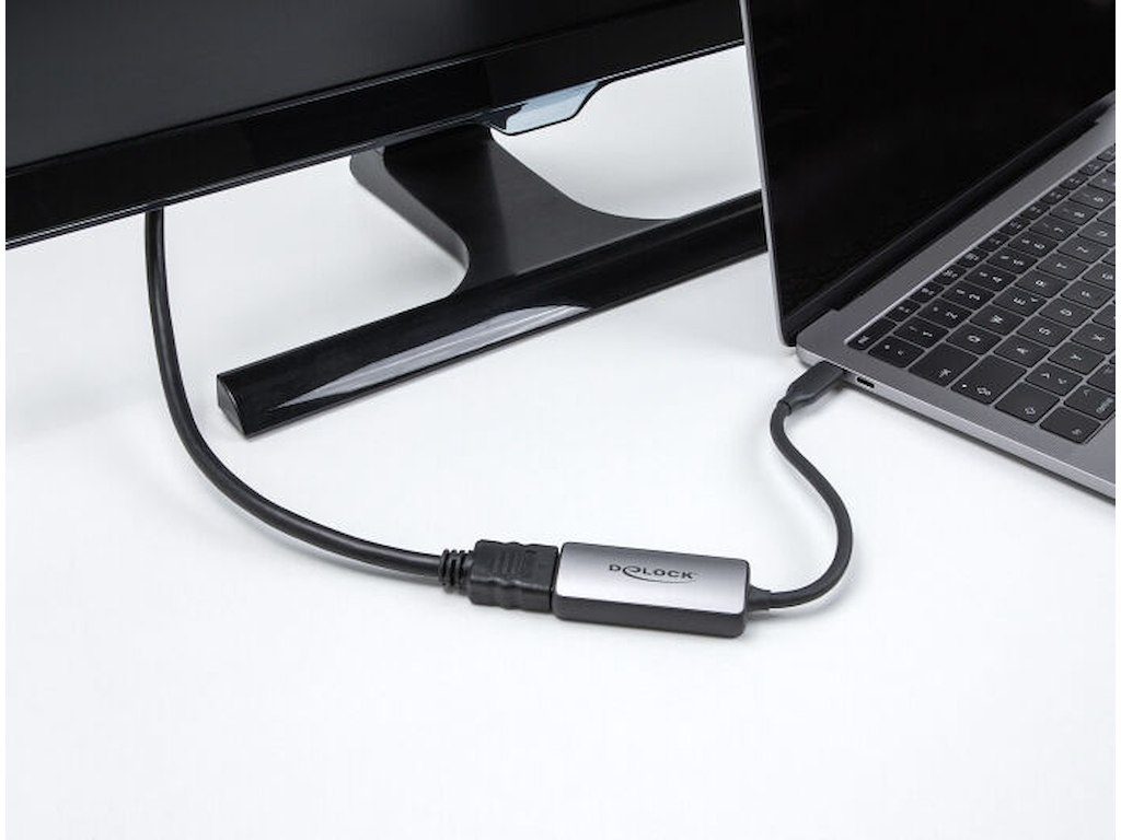 DeLOCK 64264 videokabel adapter 0,17 m USB Type-C HDMI Sort, Grå