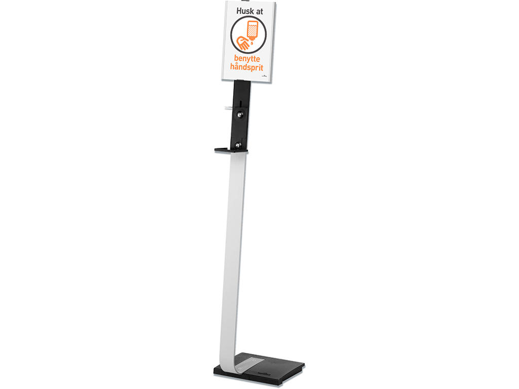 Stander, Med dispenser platform og A4 Info Sign, 146.4 cm, Til gulv, Durable 
