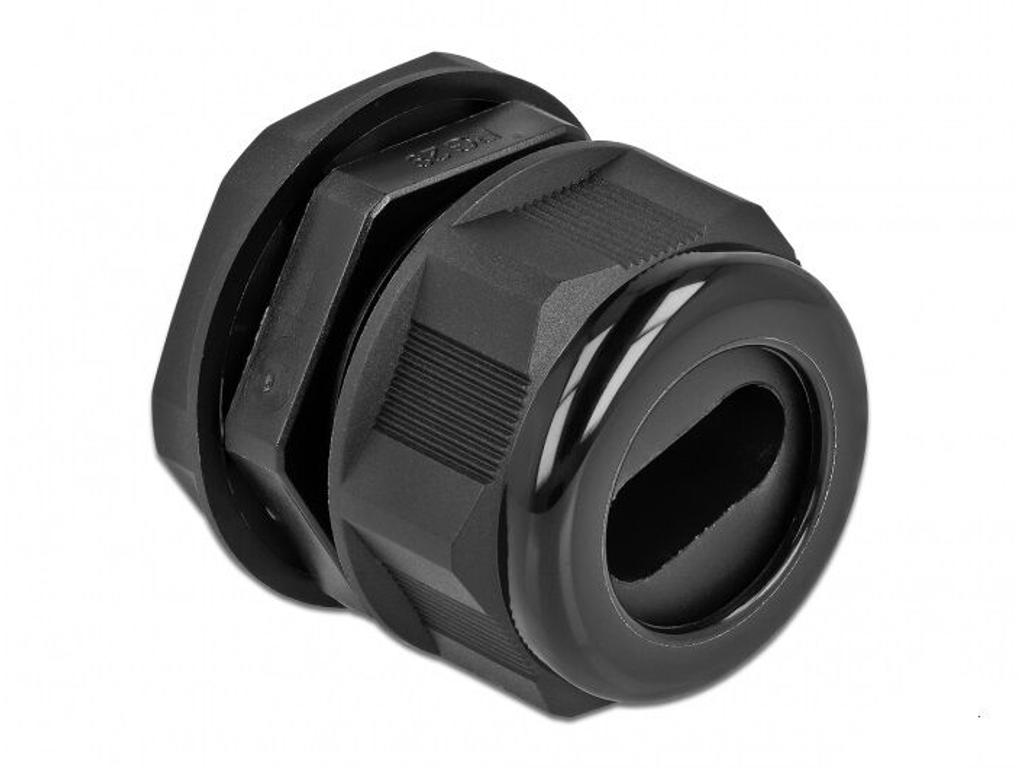 DeLOCK 60389 kabelforskruning Sort Plast 2 stk