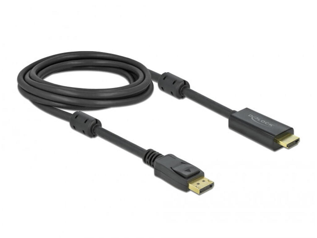 DeLOCK 85957 videokabel adapter 3 m DisplayPort HDMI Sort