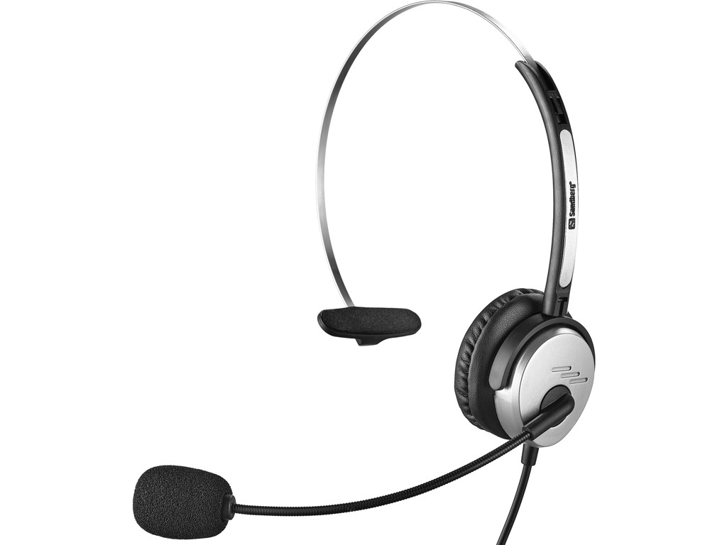 Sandberg 326-11 hovedtelefoner/headset Ledningsført Kontor/Callcenter Sort, Sølv