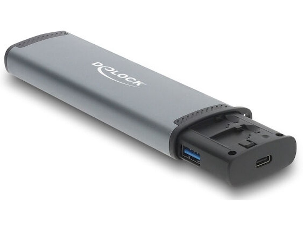 DeLOCK 91018 kortlæser USB 3.2 Gen 1 (3.1 Gen 1) Type-A/Type-C Sort, Grå