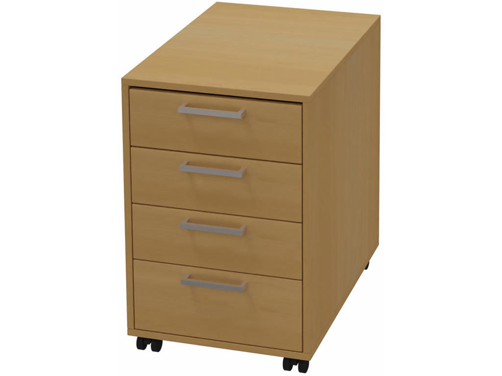 Skuffekassette, Bøgefinér, 4 skuffer, Cube