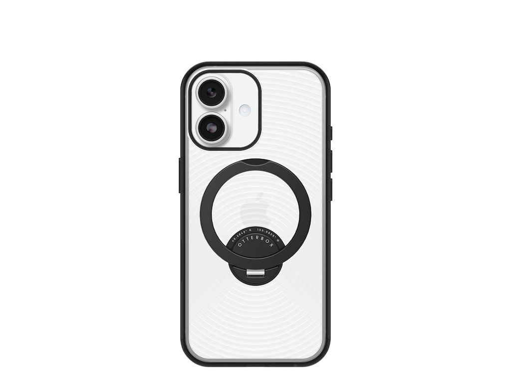 OtterBox Symmetry Stand MagSafe mobiltelefon etui 16 cm (6.3") Cover Transparent, Sort