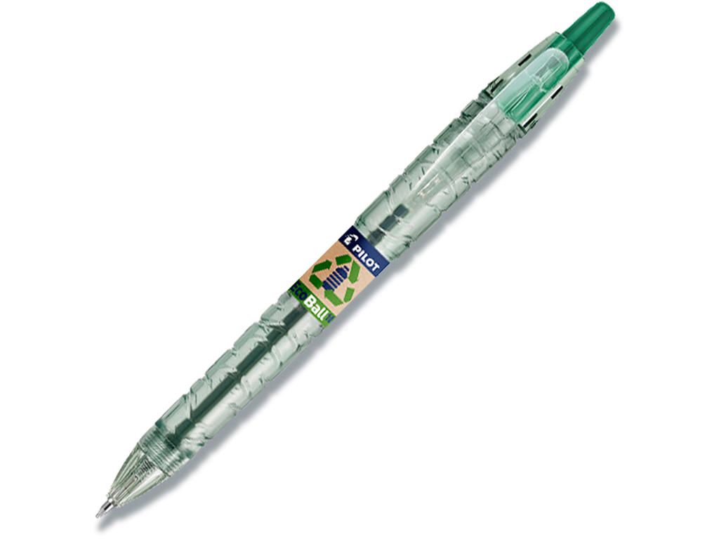 Kuglepen, 1.0 mm, 0.27 mm, Grøn, Pilot B2P Ecoball Medium BP-B2PEB-M-BG