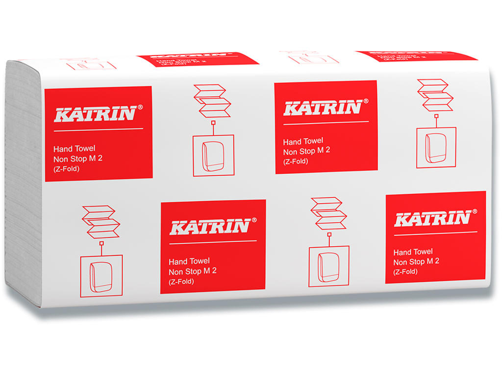 Håndklædeark, 2 lag, Z-fold, 4000 ark, Katrin Non-Stop M