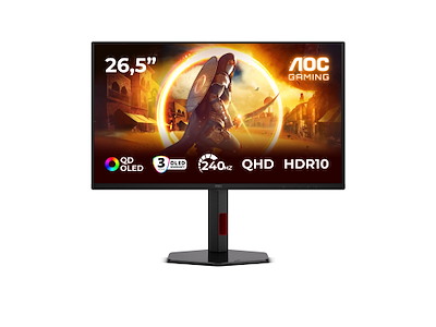 AOC G4 Q27G4ZDR computerskærm 67,3 cm (26.5") 2560 x 1440 pixel Quad HD QD-OLED Sort, Rød