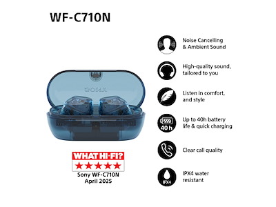Sony WFC710NL.CE7 hovedtelefoner/headset True Wireless Stereo (TWS) I ørerne Opkald/musik USB Type-C Bluetooth Blå