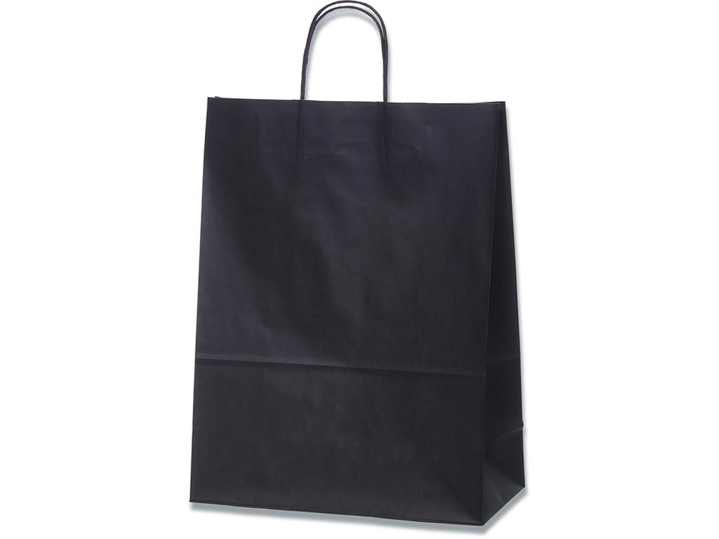 Bærepose - papir, 18,5x8x24, Sort, 250 stk, Bong Small 