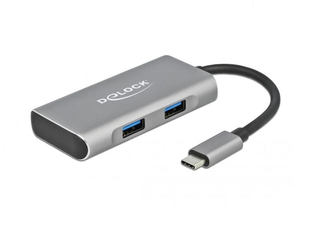 DeLOCK 63260 interface hub USB 3.2 Gen 2 (3.1 Gen 2) Type-C 10000 Mbit/s Grå