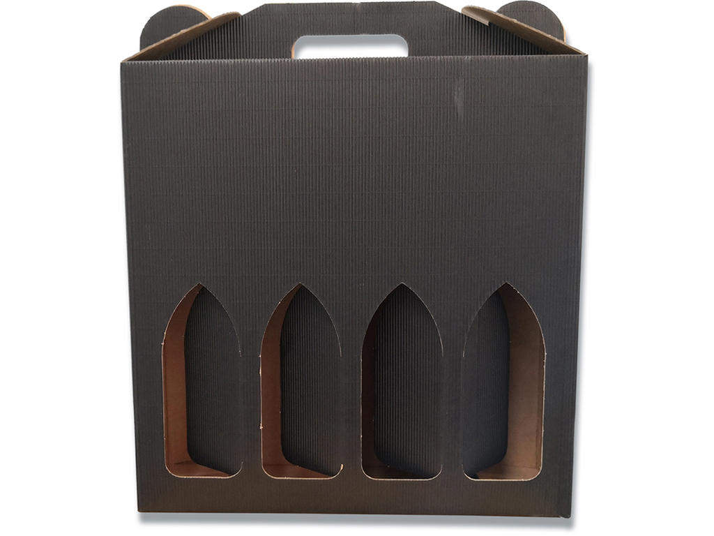 Vinkarton, 4 flasker, Brun, 1 stk, 