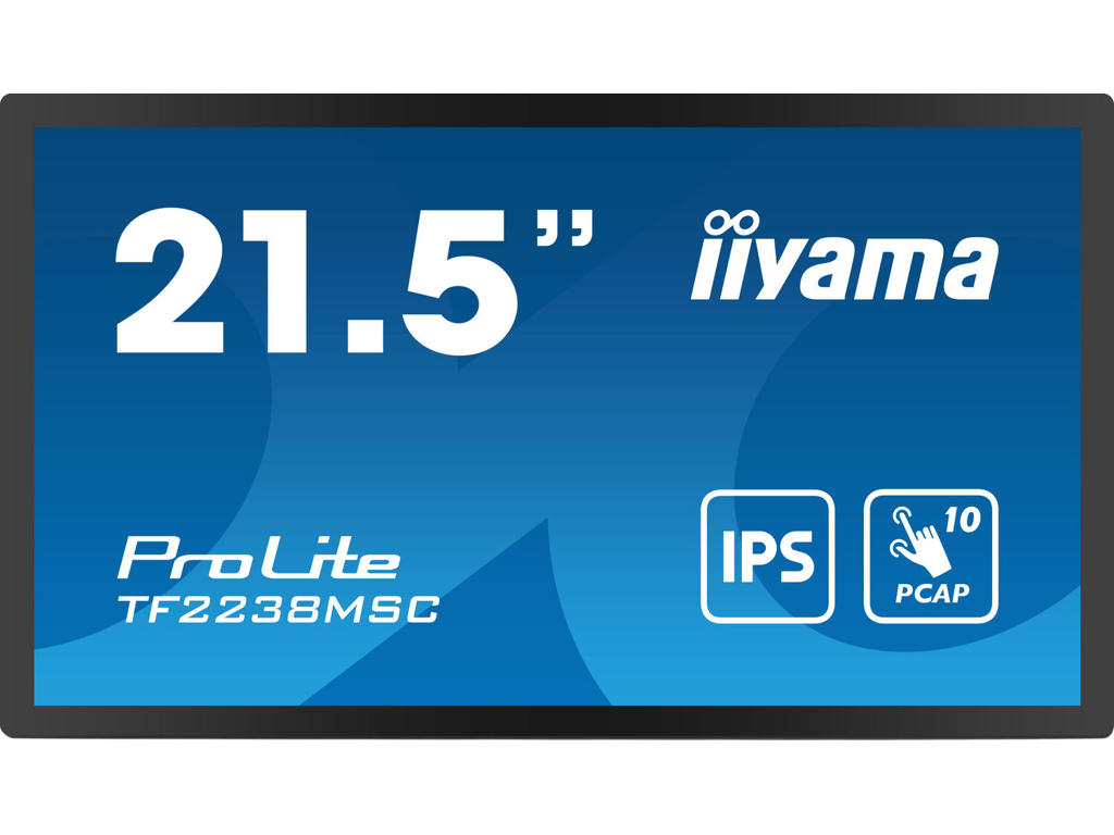 iiyama TF2238MSC-B1 skilte display Digital A-tavle 53,3 cm (21") LED 600 cd/m² Fuld HD Sort Berøringsskærm