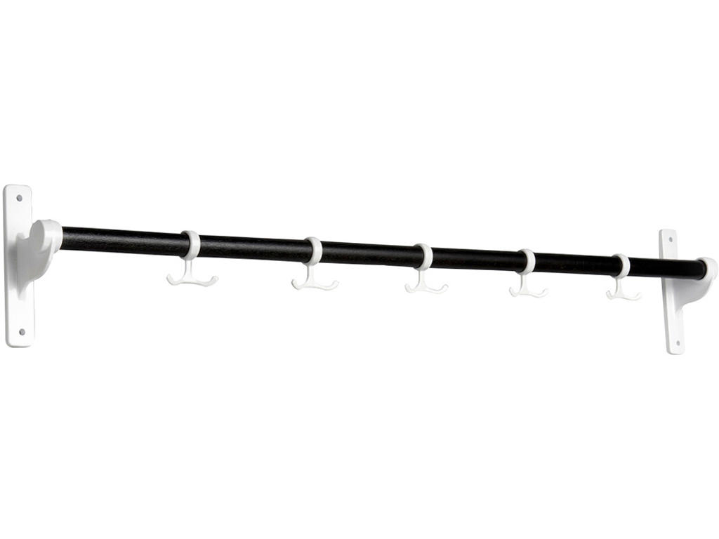 Knagerække, Nostalgi, L=1000 mm sortbejdset eg/hvid, Essem Design DK