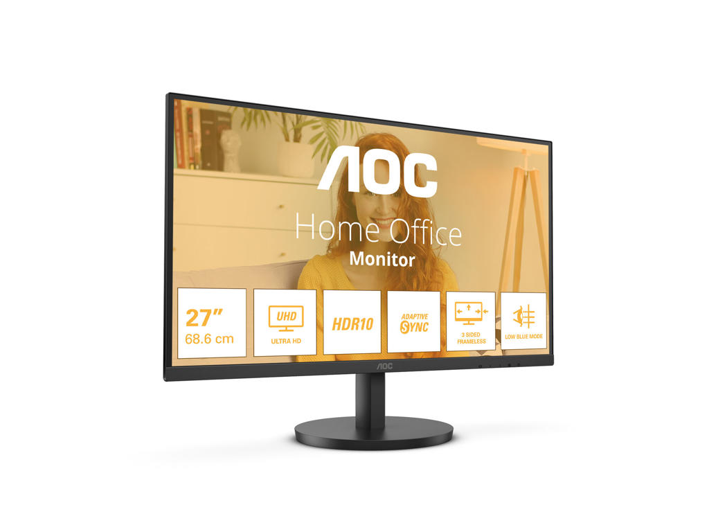 AOC B3 U27B3M computerskærm 68,6 cm (27") 3840 x 2160 pixel 4K Ultra HD LCD Sort