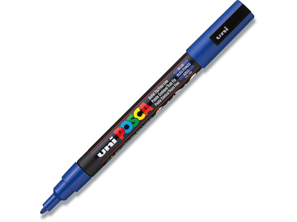 Paint marker, 0.9-1.3 mm, Blå, Rund spids, uni Posca PC-3M