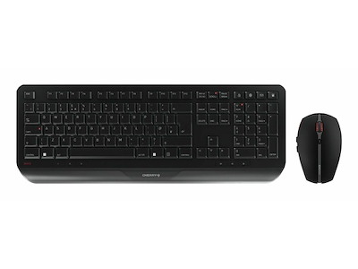 CHERRY GENTIX DESKTOP tastatur Mus inkluderet Hjemme/kontor RF trådløst QWERTY UK engelsk Sort