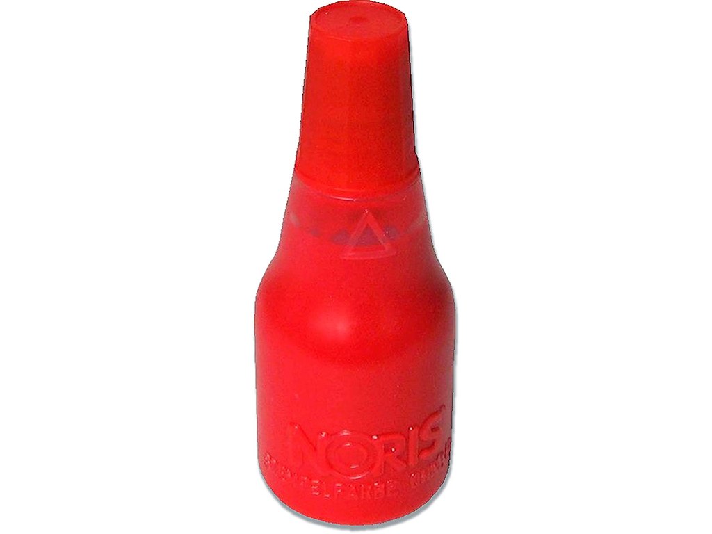 Stempelfarve, Rød, 25 ml, Til gummistempler, Noris