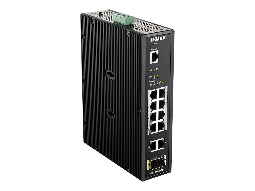 D-Link DIS-200G-12PS netværksswitch Administreret L2 Gigabit Ethernet (10/100/1000) Strøm over Ethernet (PoE) Sort