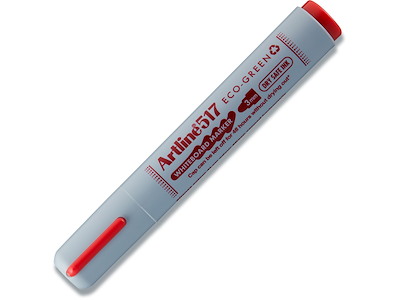 Whiteboard marker, Rund spids, Rød, 3 mm, Artline ECO-GREEN 517