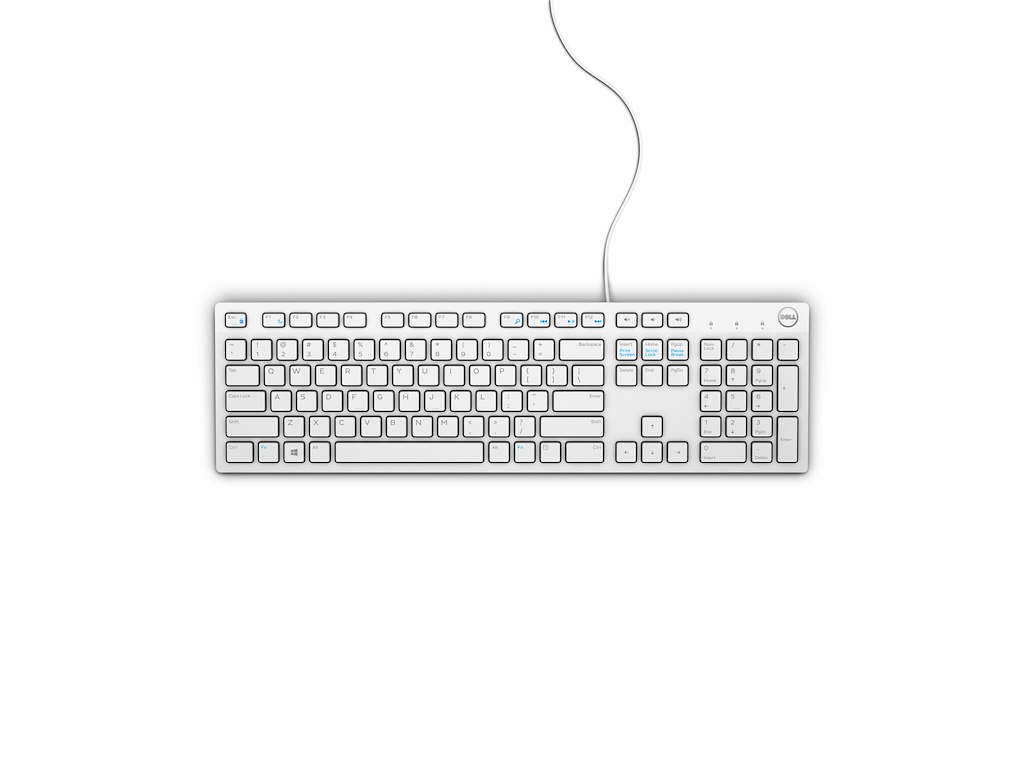 DELL KB216 tastatur Universel USB QWERTY US International Hvid