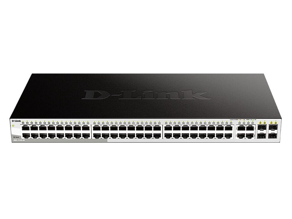 D-Link DGS-1210-48 netværksswitch Administreret L2 Gigabit Ethernet (10/100/1000) 1U Sort