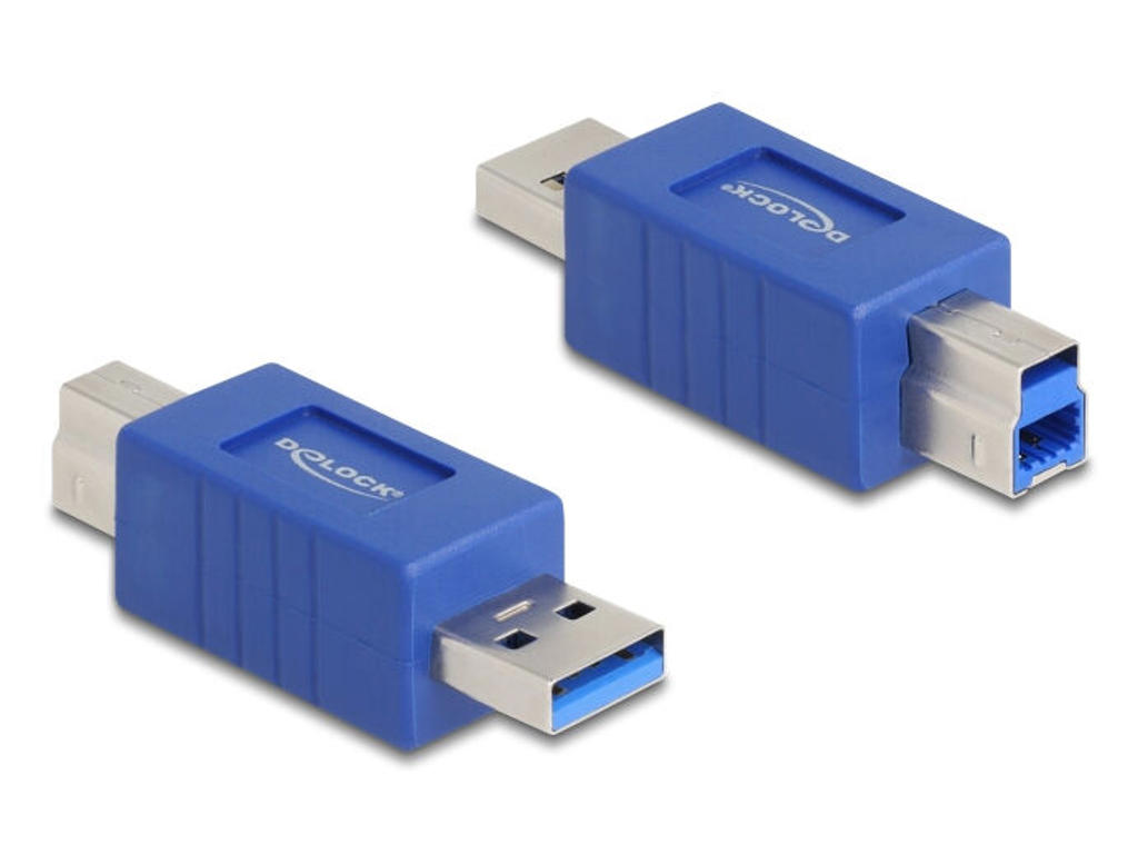 DeLOCK 67213 kabel kønsskifter USB Type-A USB Type-B Blå