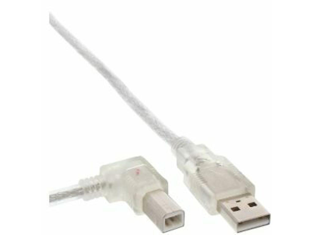 Microconnect USBAB5ANGLED-L USB-kabel USB 2.0 5 m USB A USB B Hvid