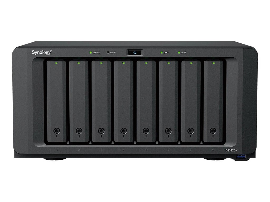 Synology DiskStation DS1825neo+ NAS Desktop AMD Ryzen V1500B 4 GB DDR4 0 TB Synology DSM Sort