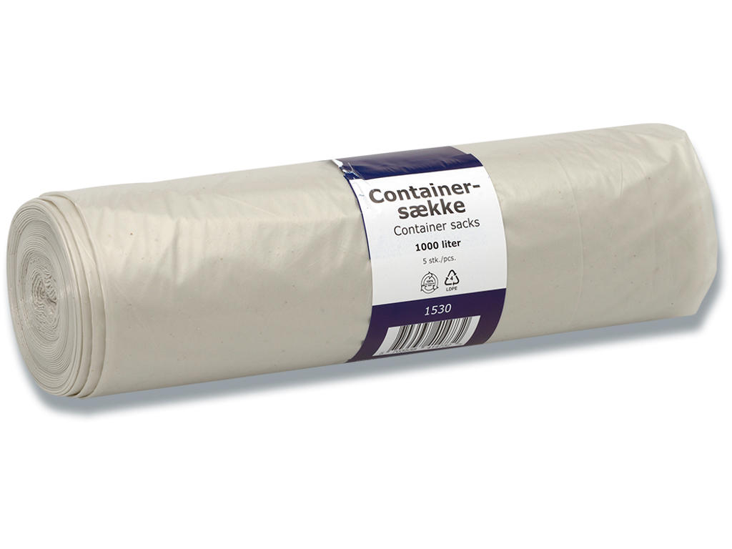 Affaldssække, 1000 liter, 1 rulle, 10 sække pr rulle, Abena Container