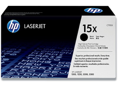 Toner, 15X, Black-sort, 3.500 sider, HP C7115X