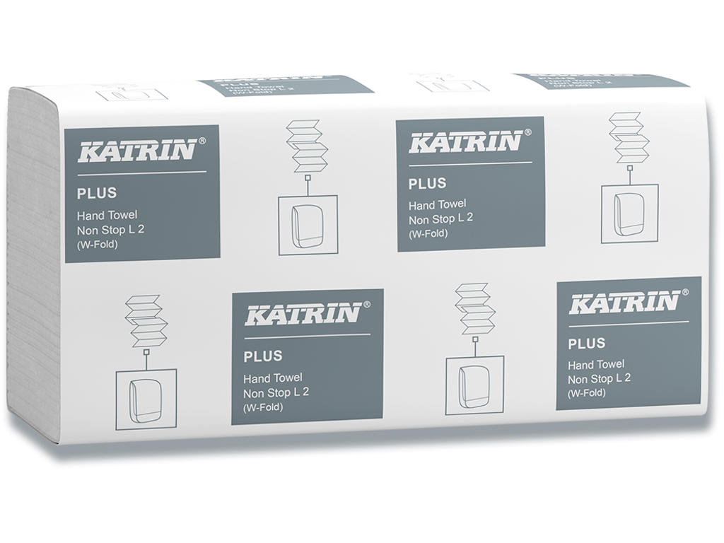 Håndklædeark, 2 lag, W-fold, 2100 ark, Katrin Non-Stop L