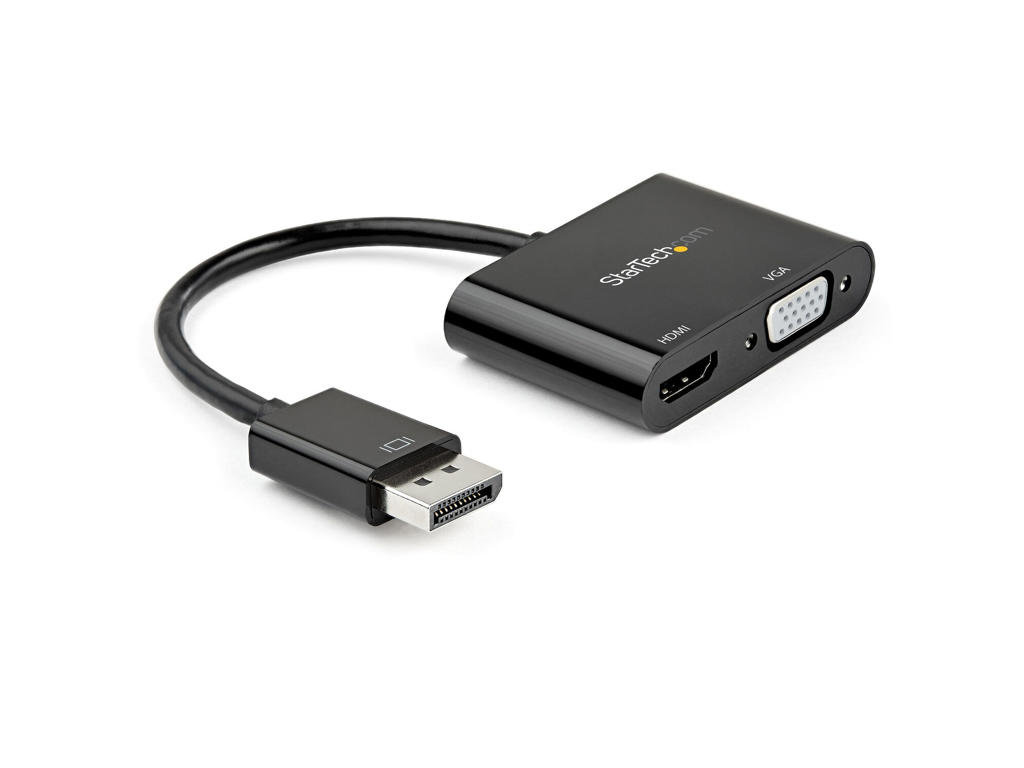 StarTech.com DP2VGAHD20 videokabel adapter DisplayPort HDMI + VGA (D-Sub) Sort