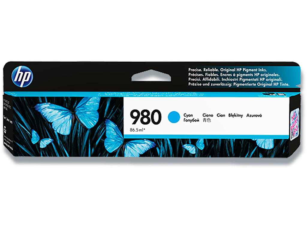 Blækpatron, 1 stk, 6.600 sider, Cyan-blå, HP 980