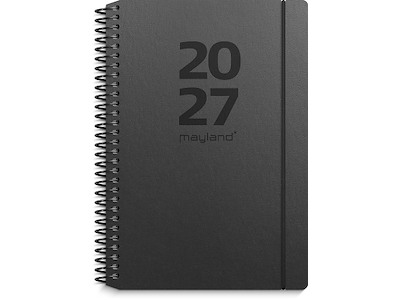 Kalender, 2027, A6 Uge Tværformat, 1 uge pr. opslag, Sort Senator, Mayland