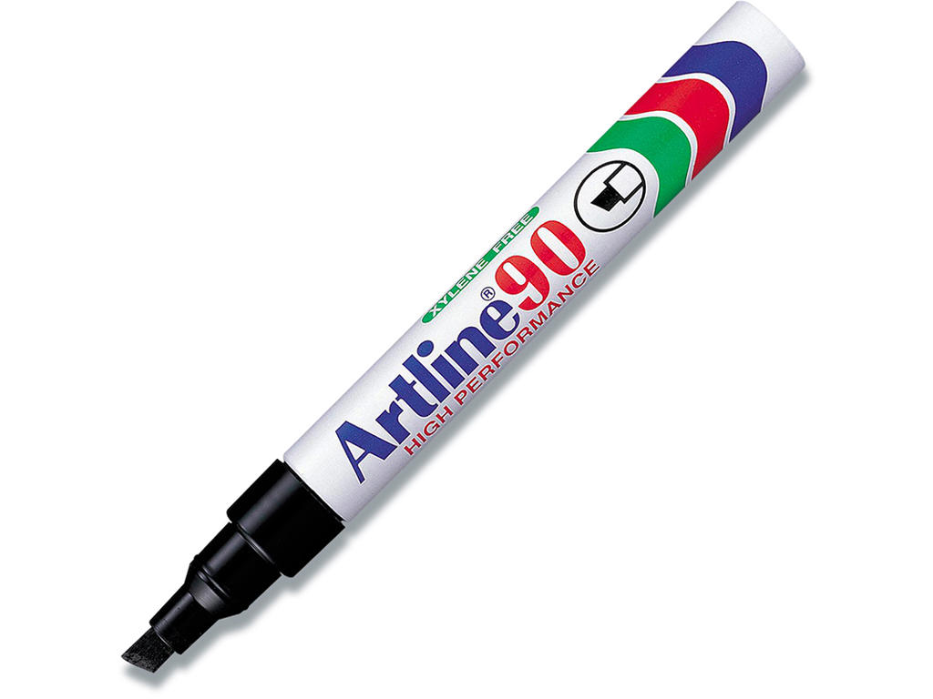 Marker, Skrå spids, 2-5 mm, Sort, Artline EK-90