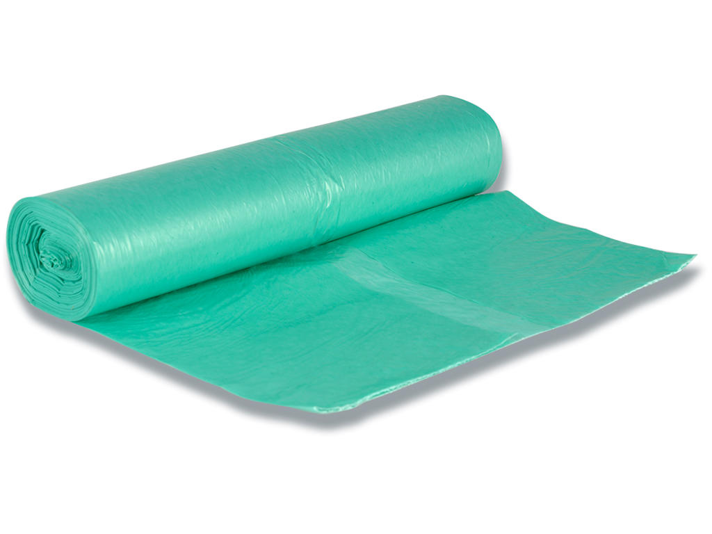 Affaldspose, 50 liter, 22 micron, Grøn, 1 rulle, 40 poser pr rulle, Abena Madaffald