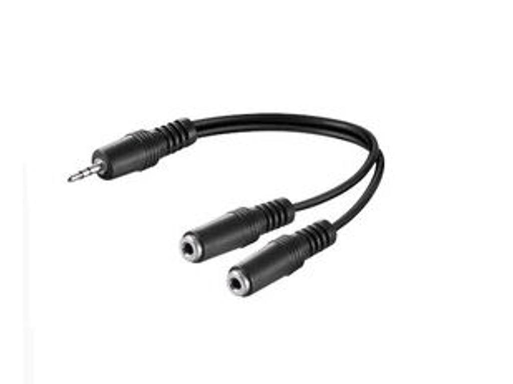 Microconnect AUDLR02 lydkabel 0,2 m 3.5mm 2 x 3.5mm Sort