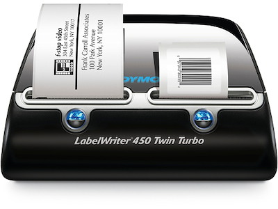 Labelprinter, Skrivebord, 2 ruller Labeletiketter, Dymo LabelWriter 450 Twin Turbo
