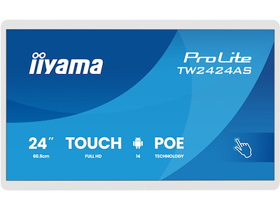 iiyama TW2424AS-W3P skilte display Interaktivt fladpanel 60,5 cm (23.8") LCD Wi-Fi 450 cd/m² Fuld HD Hvid Berøringsskærm Indbygget processer Android 24/7