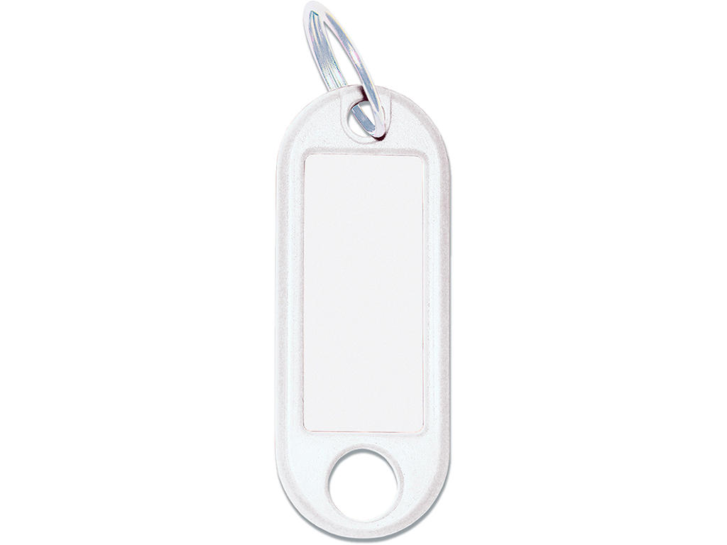 Nøglehænger, Hvid, 1 stk, Med ring, Wedo 