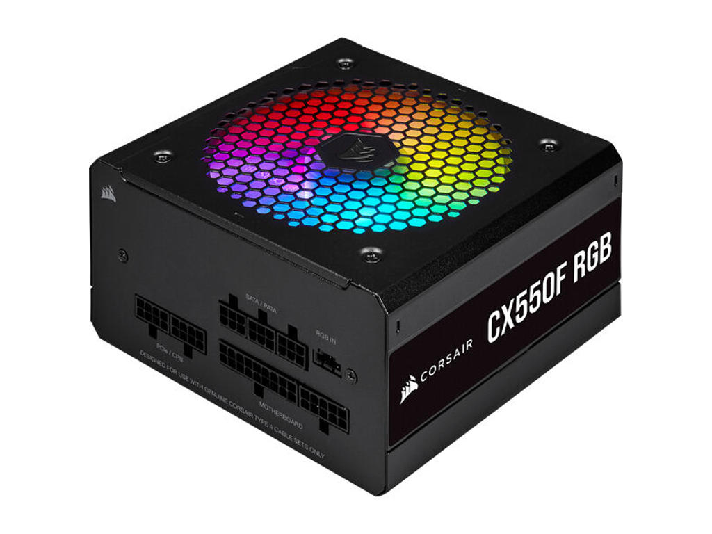 Corsair CX550F RGB enhed til strømforsyning 550 W 24-pin ATX Sort