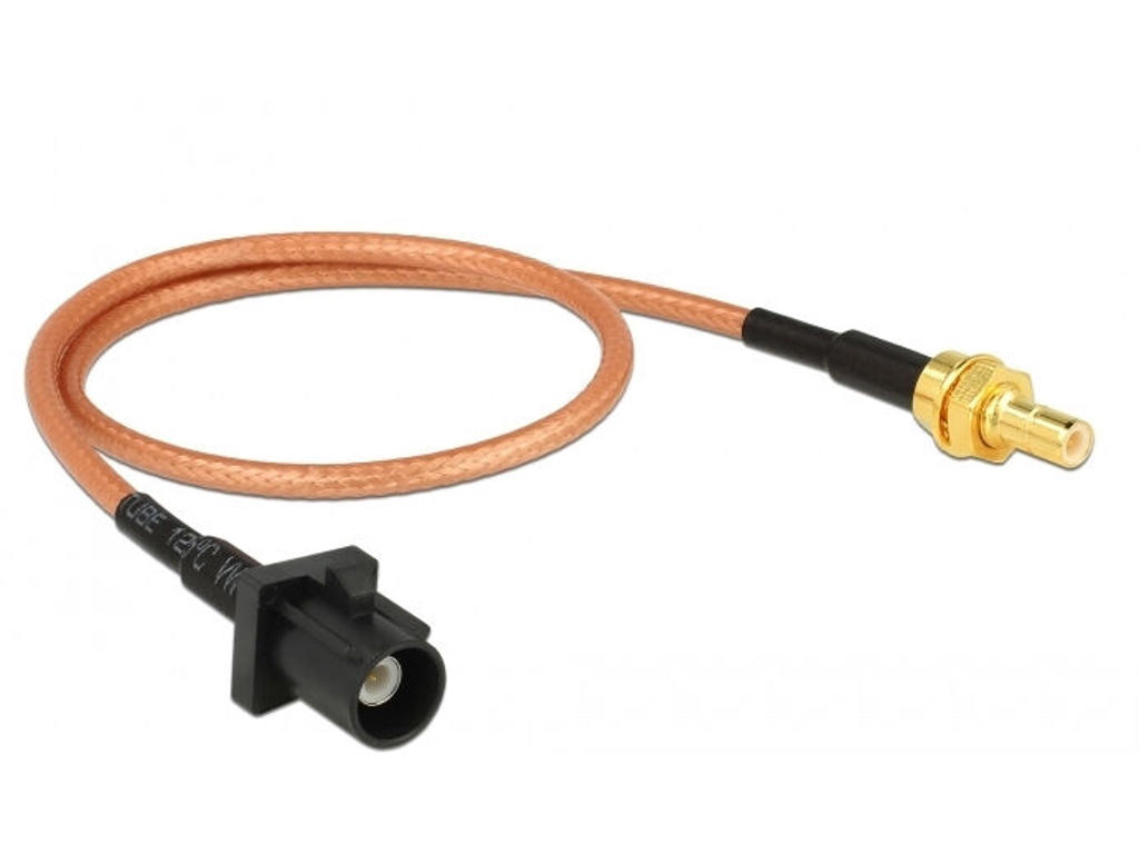 DeLOCK 89676 koaxial kabel RG-316 0,3 m FAKRA A SMB Sort, Brun, Guld